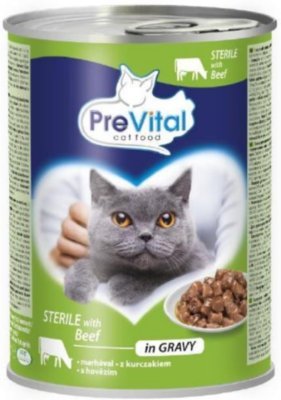 PreVital kočka sterile s hovězím v omáčce, kousky 415 g