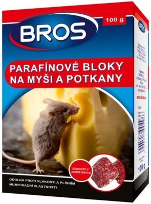 Bros kostky proti myším a krysám 100g (parafínové bloky)
