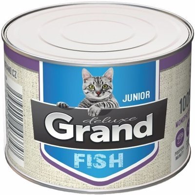 Grand deluxe Cat Junior 100 % rybí, konzerva 180 g