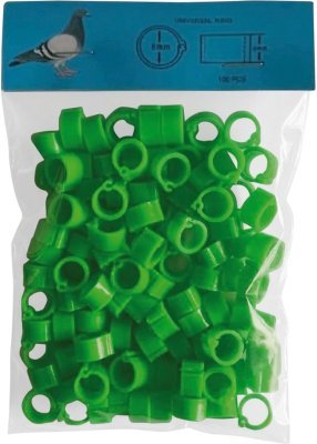 Zámkové kroužky na holuby 8 mm, zelená 1 ks