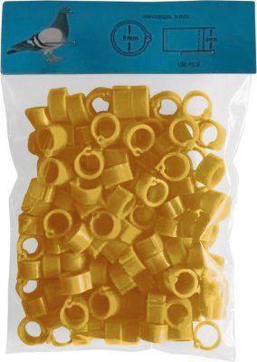 Zámkové kroužky na holuby 8 mm, žlutá 1 ks