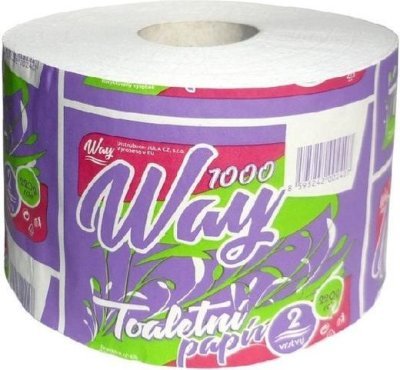Toaletní papír WAY 1000 útr, 2vr, bílý, délka 68m, recykl