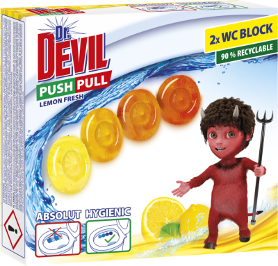 Dr. Devil WC push pull gel 2x20g Lemon Fresh