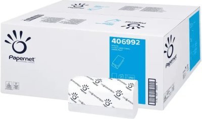Papírové ručníky PAPERNET 406992, V TOP, bílá celulóza, 2vr, 3990ks/karton
