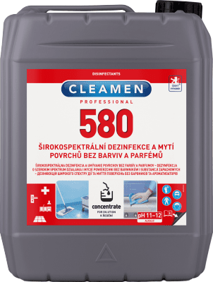 CLEAMEN 580 širokospektrální dezinfekce a mytí povrchů bez barviv a parfémů 5l