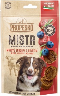 Propesko Dog Mistr burger hovězí, borůvka a rozmarýn 60 g