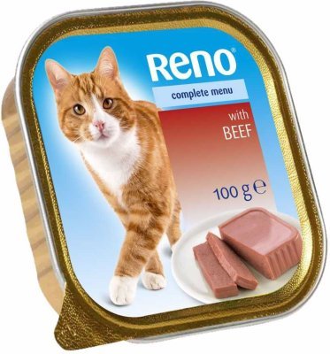 RENO Cat hovězí se zeleninou, vanička 100 g