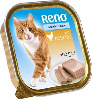 RENO Cat drůbeží se zeleninou, vanička 100 g