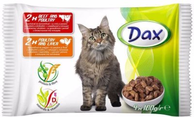Dax Cat hovězí & drůbeží ,kapsička 100 g (4 pack)