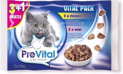 PreVital kočka kuře a telecí, kapsa 100 g (4 pack)
