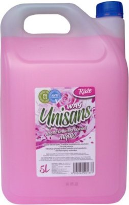 Unisans tekuté mýdlo 5l Růže antimikrobiální Ph 5,5