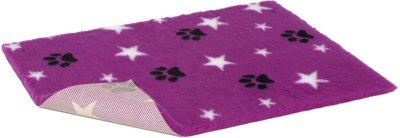 Vetbed protiskluz / Drybed purpurová packa a hvězda 75 x 50 cm, vlas 30 mm