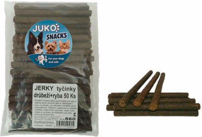 Jerky tyčinky Drůbeží & ryba JUKO Snacks (50 ks)