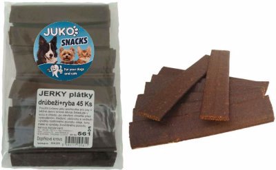 Jerky plátky Drůbeží & ryba JUKO Snacks (45 ks)
