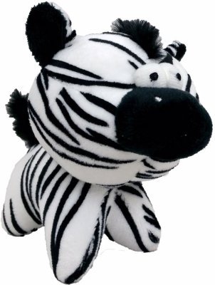 Hračka pes - plyšová zebra pískací 12 cm