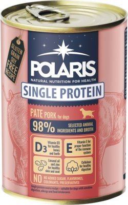 Polaris Single Protein paté Pes Vepřová, konzerva 400 g PRODEJ PO BALENÍ (6 ks)