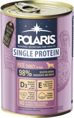 Polaris Single Protein paté Pes Krůtí, konzerva 400 g PRODEJ PO BALENÍ (6 ks)