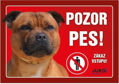 Cedulka plast STAFORDŠIRSKÝ BULTERIÉR