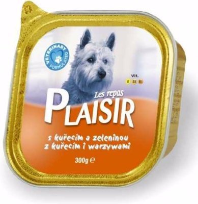 Plaisir Dog kuřecí, vanička 300 g