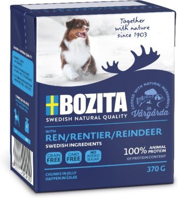 Bozita Dog kousky v želé se sobím masem 370 g PRODEJ PO BALENÍ (6 ks)