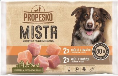 PROPESKO Dog Mistr kuře, krůta v omáčce, kapsa 85 g (4 pack)