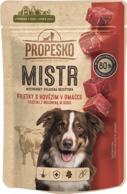 PROPESKO Dog Mistr hovězí v omáčce, kapsa 85 g