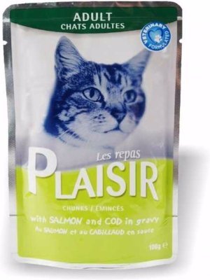 Plaisir Cat losos & treska, kapsička 100 g