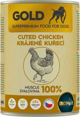 IRONpet Gold Dog Kuřecí krájená svalovina, konzerva 400 g