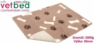 Vetbed protiskluz/Drybed hnědá motivy role 10 x 1,5 m, vlas 30 mm