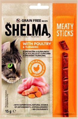 Shelma Sticks s drůbežím a kurkumou GF 15 g