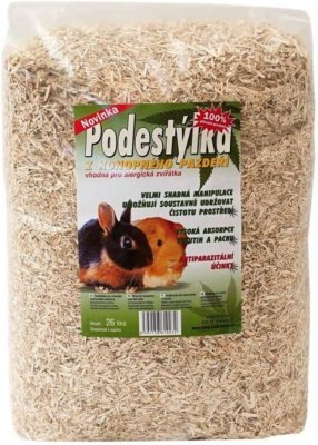 Podestýlka z konopného pazdeří 26 l / 2,3 kg
