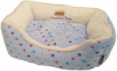 Pelíšek s puntíky Extra soft Bed modrá XS 47 cm