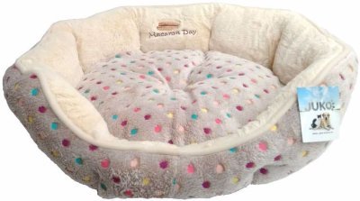 Pelíšek s puntíky Extra soft šedá S 45x40x14 cm