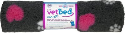 Vetbed protiskluz / Drybed grafit Růžové srdce DELUXE 150 x 100 cm, vlas 30 mm