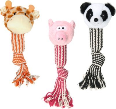Prase, žirafa, panda lano pískací 45 cm