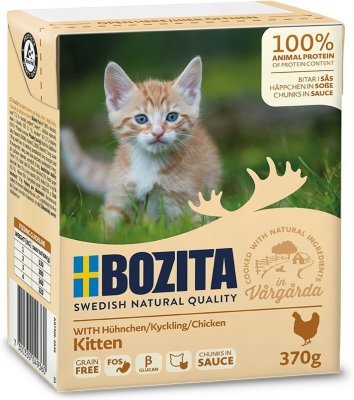 Bozita Cat Kitten kousky v omáčce s kuřecím, tetrapak 370 g