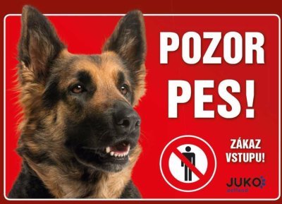 Cedulka plast NĚMECKÝ OVČÁK hnědý