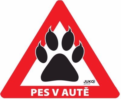 Samolepka pes v autě venkovní - tlapka