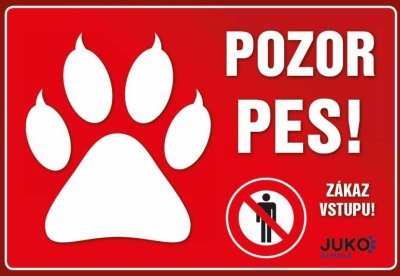 Samolepka pozor pes Tlapka