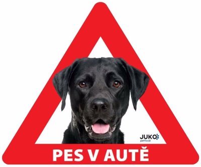 Samolepka pes v autě vnitřní - labrador černý