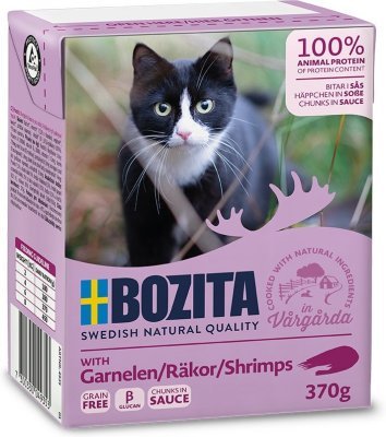 Bozita Cat kousky v omáčce s krevetami, tetrapak 370 g