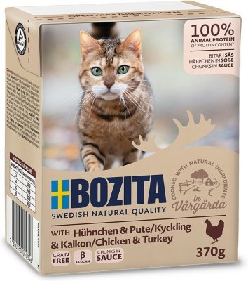 Bozita Cat kousky v omáčce s kuřecím a krůtím, tetrapak 370 g
