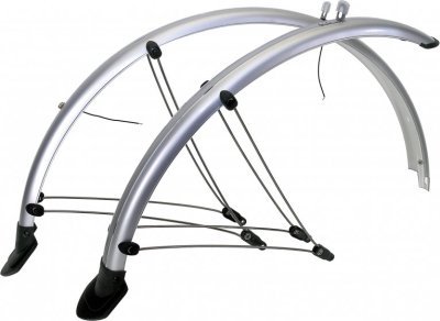 Blatníky M-Wave 28" šíře 45mm + dynamo kabely stříbrné servisní balení