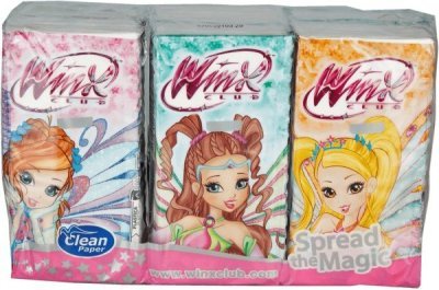 Kapesníky Winx s potiskem 4 vrstvé, folie 6 ks