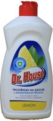 Dr. House s antibakteriální přísadou na mytí nádobí Lemon 500 ml