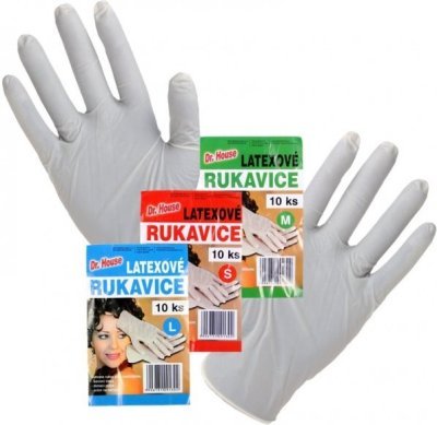Dr. House rukavice latexové (L,M,S) 10 ks