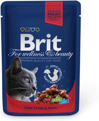 Kapsička Brit Cat Premium Pouches hovezi+hrasek 100g