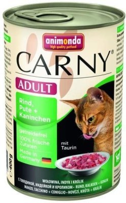 Animonda Carny konzerva pro kočky hovězí+krůta+králík 400g