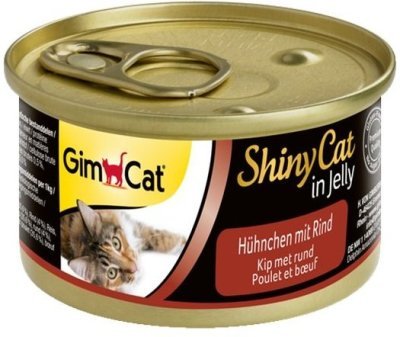 Konzerva SHINY CAT kuře s hovězím 70g