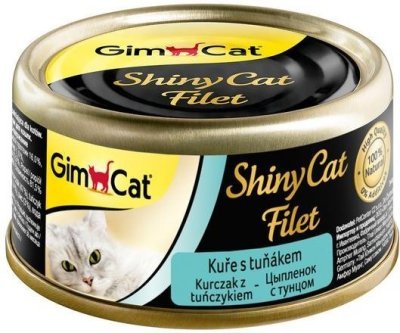 Konzerva ShinyCat filet kuře s tuňákem 70g